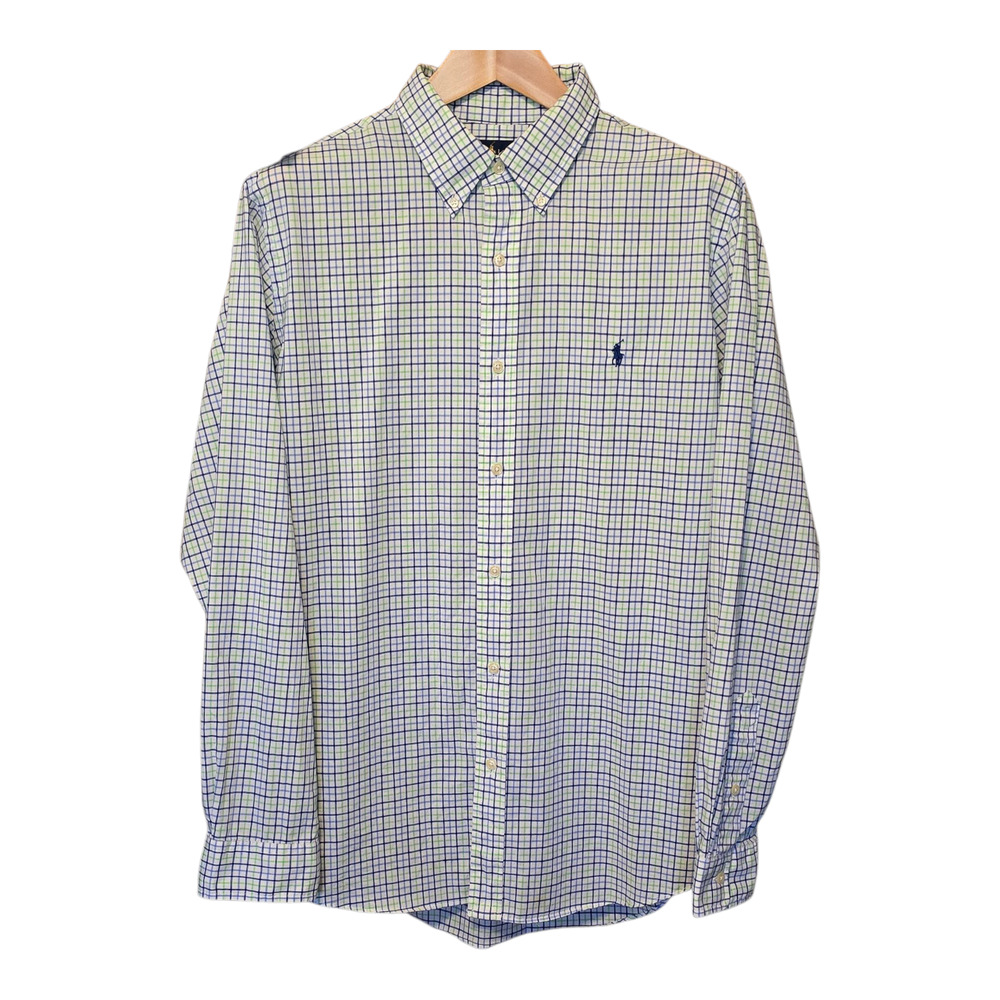 Ralph Lauren Button Down Shirt Mens Size XL Blue/Green Plaid Classic Fit Preppy - Picture 3 of 15